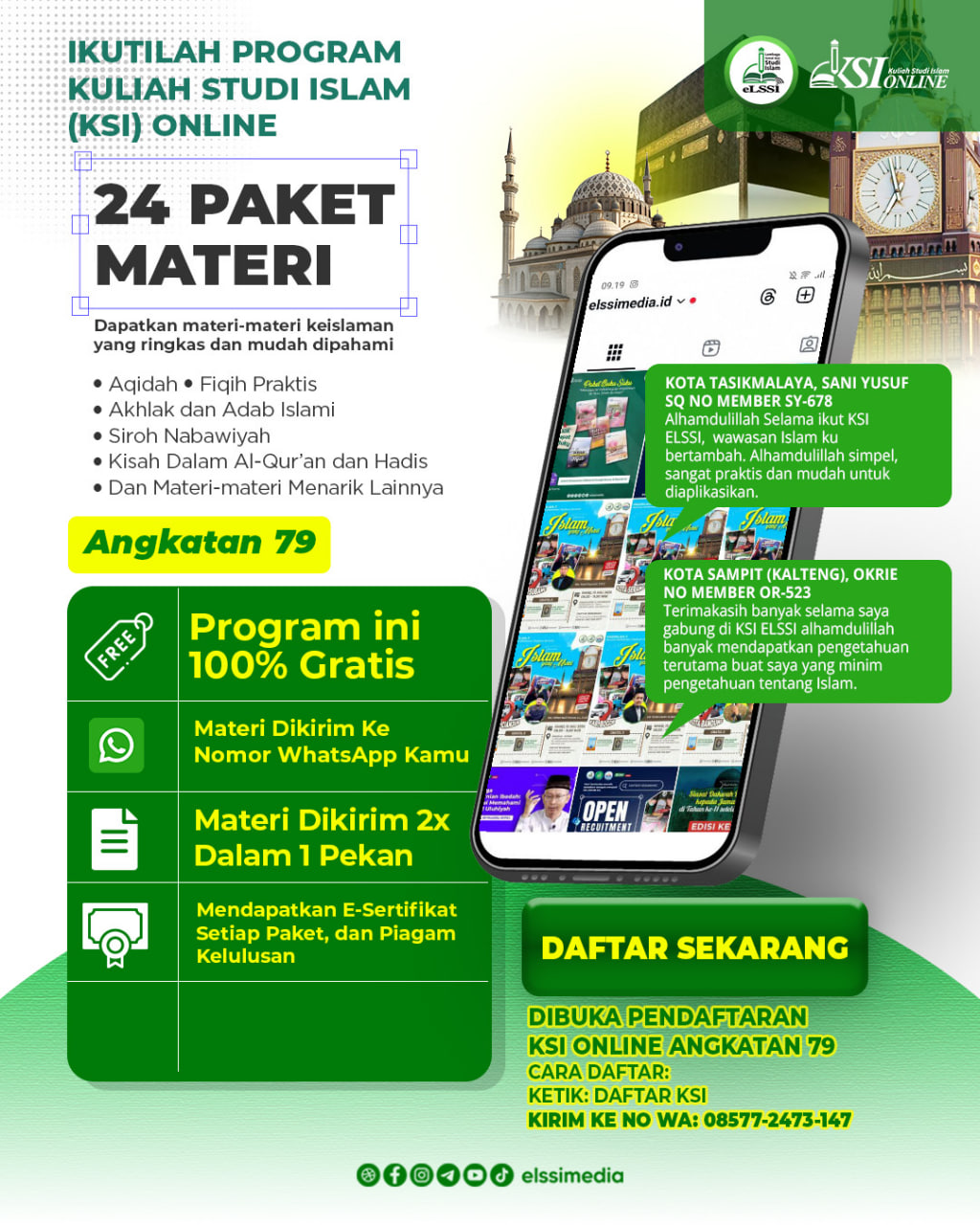 KULIAH STUDI ISLAM (ONLINE) ANGKATAN 79 BERSERTIFIKAT