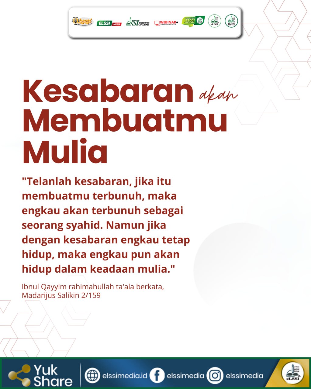 KESABARAN AKAN MEMBUATMU MULIA