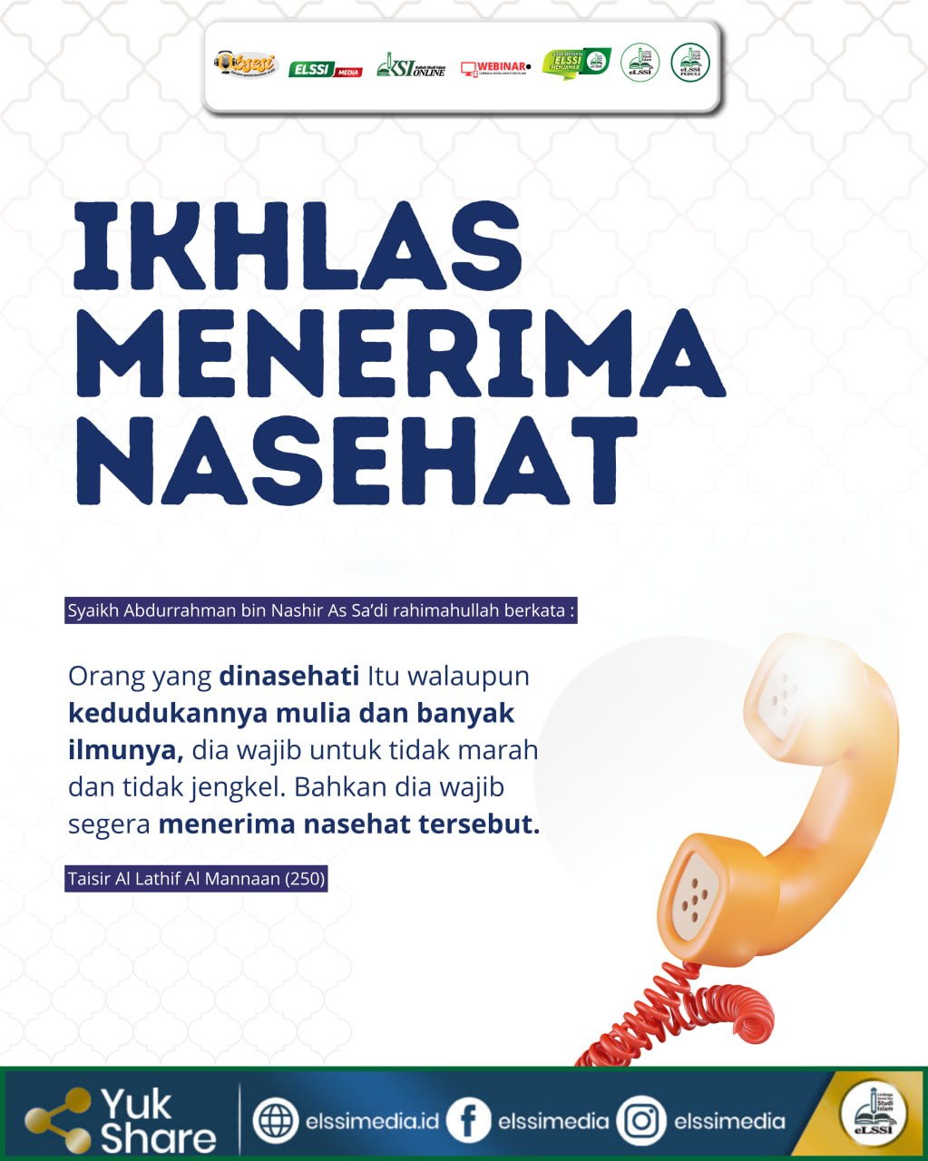 IKHLAS MENERIMA NASEHAT