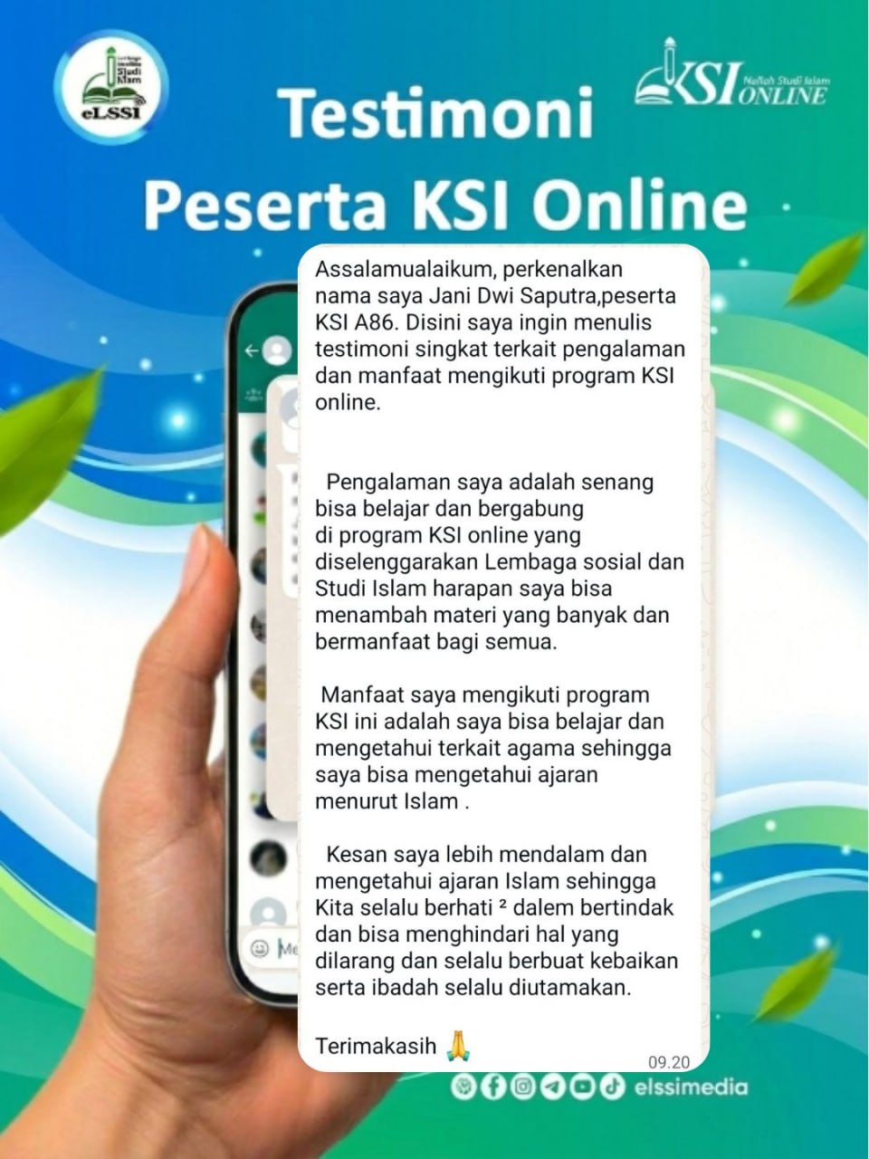 Testimoni peserta KSI Online