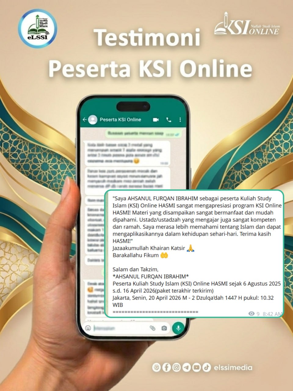 Testimoni Peserta KSI Online