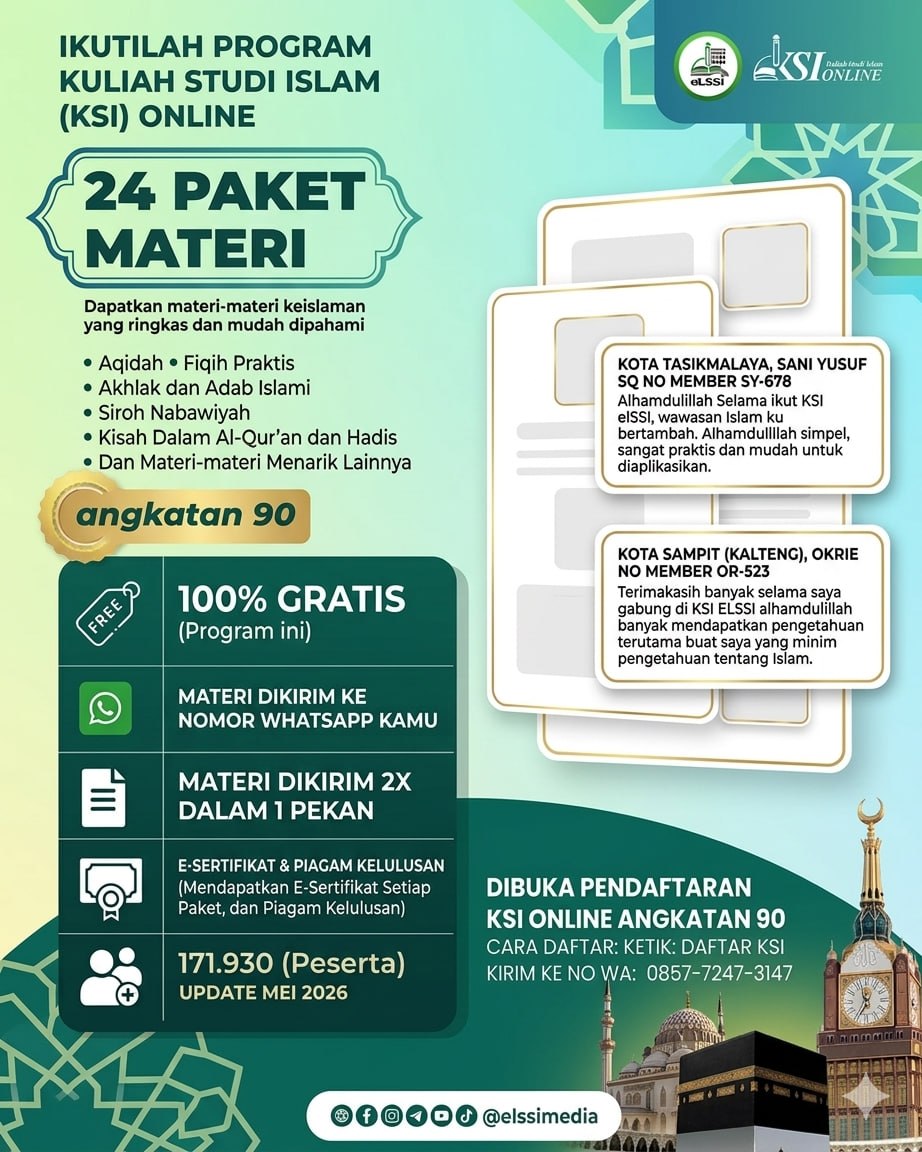 KULIAH STUDI ISLAM (ONLINE) ANGKATAN 90 GRATIS-BERSERTIFIKAT