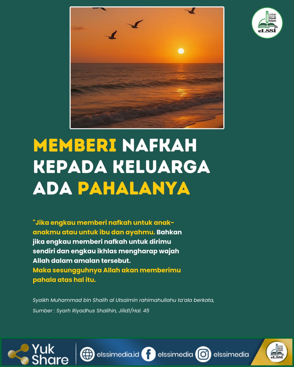 MEMBERI NAFKAH KEPADA KELUARGA ADA PAHALANYA