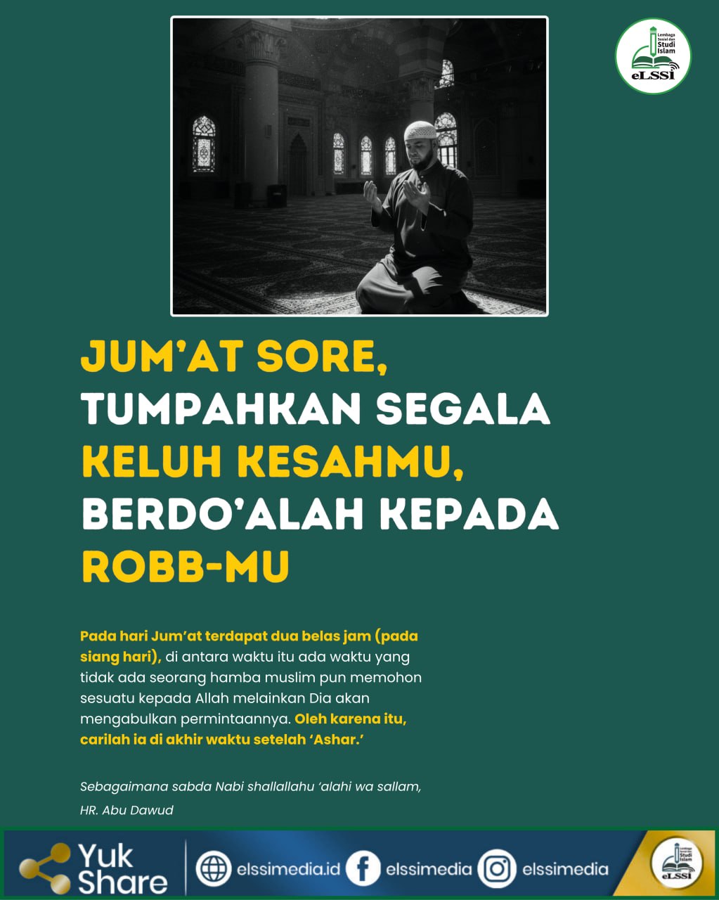 SALAH SATU WAKTU DI IJABAHNYA DO’A HAMBA