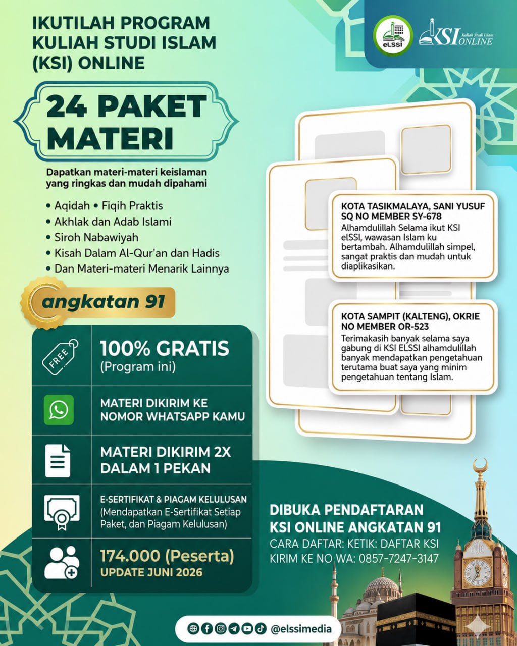 KULIAH STUDI ISLAM (ONLINE) ANGKATAN 91 BERSERTIFIKAT