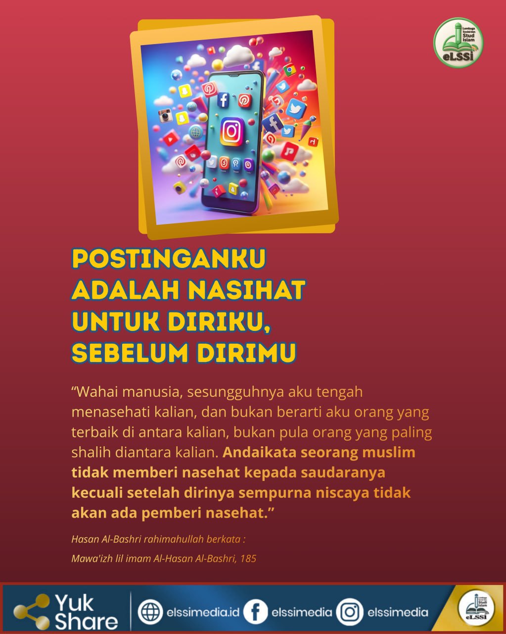 POSTINGANKU ADALAH NASEHAT UNTUK DIRIKU, SEBELUM DIRIMU