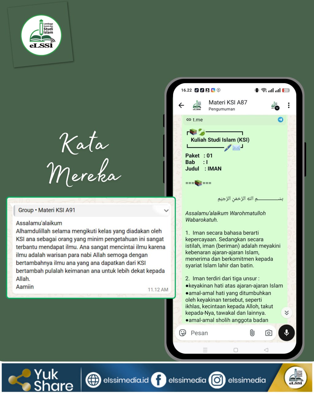 TESTIMONI PESERTA KSI ONLINE