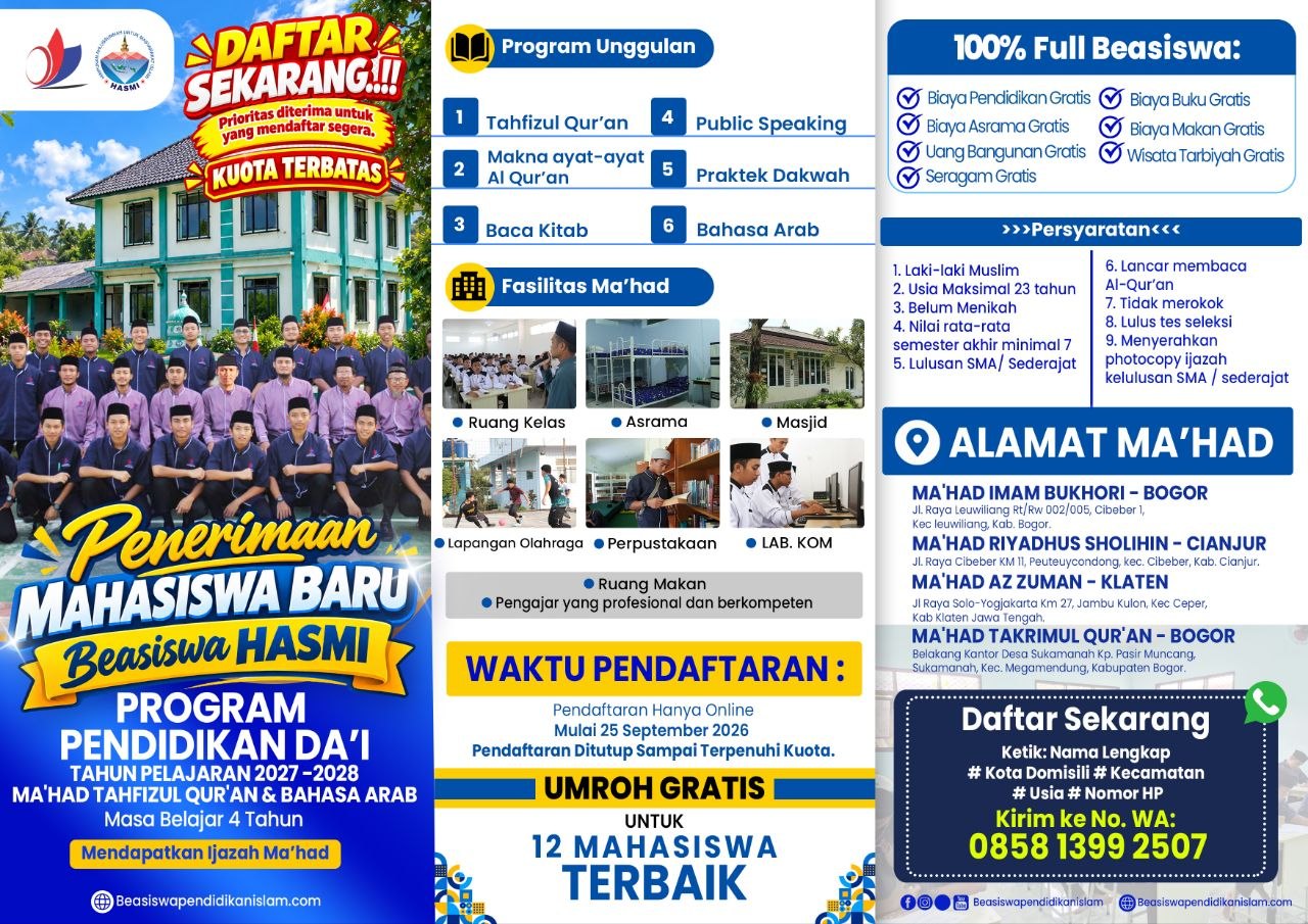 PMB PPD BEASISWA HASMI GRATIS-BERIJAZAH